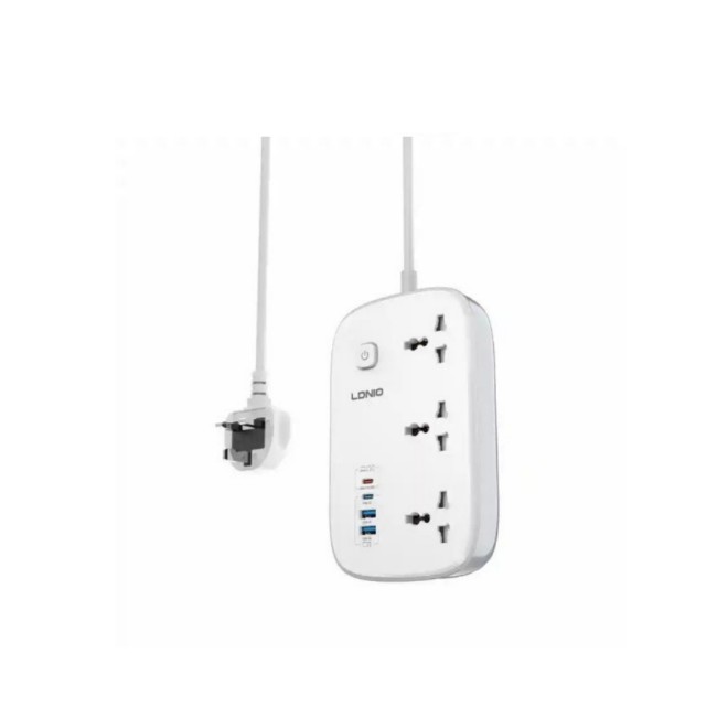LDNIO SC6 Extension Power Cord with 3 Sockets and 4 USB Ports