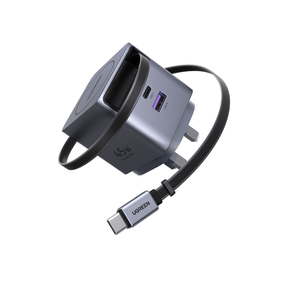 UGREEN Nexode Pro 45W GaN Charger with Retractable USB-C Cable