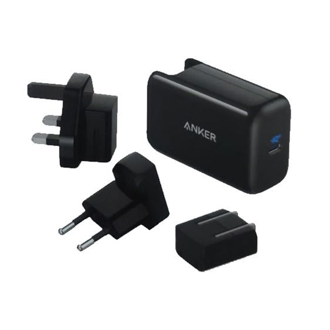 Anker PowerPort III 65W Pod USB-C Fast Charger with Worldwide Plug Set