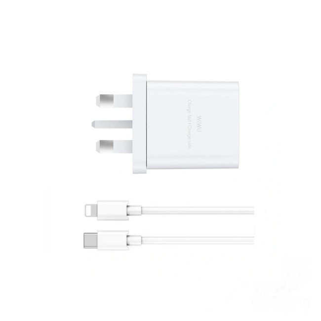 WiWU Essen GaN 12W Fast Charger with USB-A to Lightning Cable