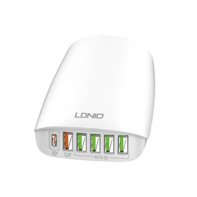 Ldnio A6573C 65W 6-Port USB Fast Charging Desktop Charger