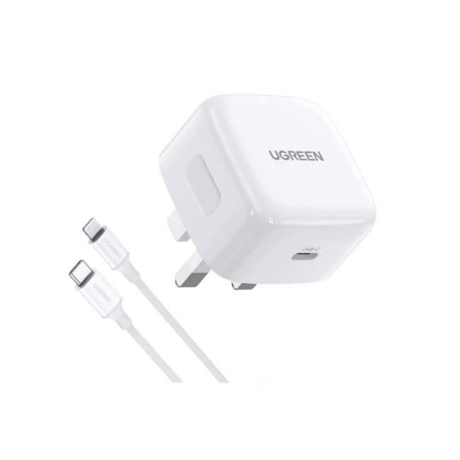 Ugreen 20W PD Fast Charger with Type-C to Lightning Cable (1m)