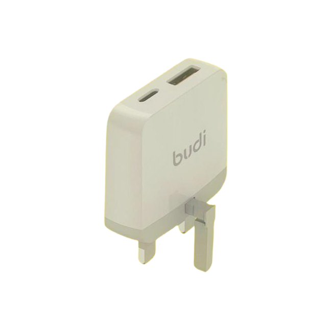 Budi 18W USB QC3.0 + Type-C PD 3-Pin Charger