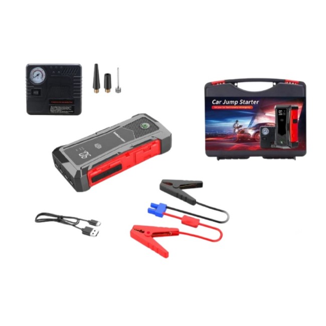 Corn Car Jump Starter with Power Bank and Tire Inflator Pump