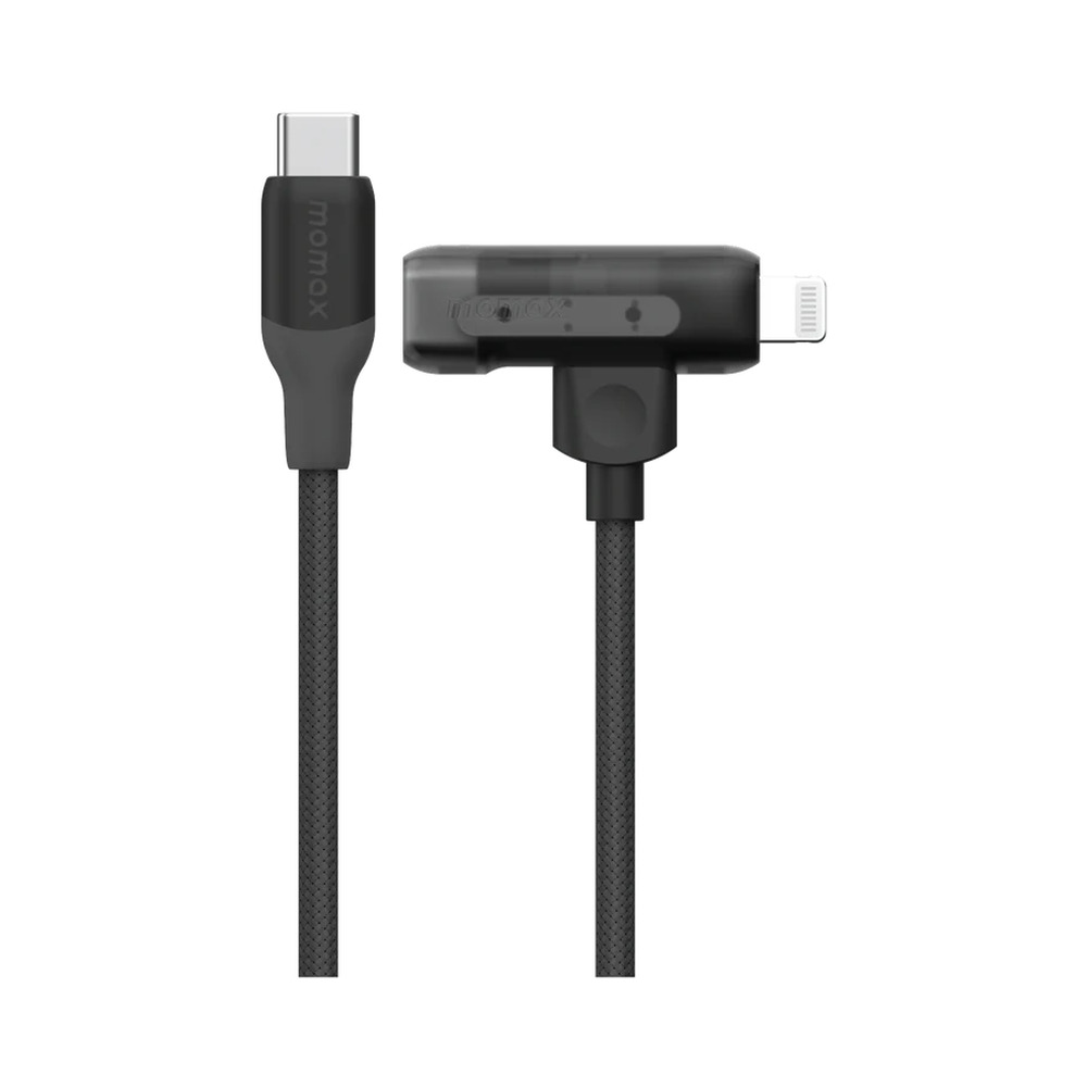 Momax 1-Link Flow Duo 60W USB-C to USB-C & Lightning Braided Cable (1.5M)