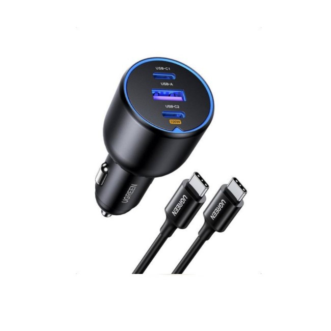 UGREEN 130W 3-Port Fast Car Charger with 100W Cable