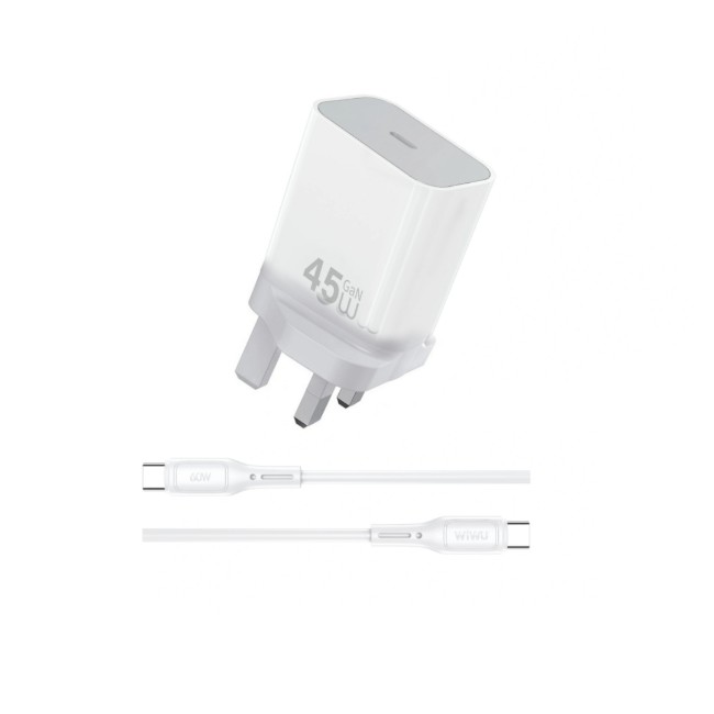 WiWU Essen GaN 45W Fast Charger with 60W USB-C to USB-C Cable