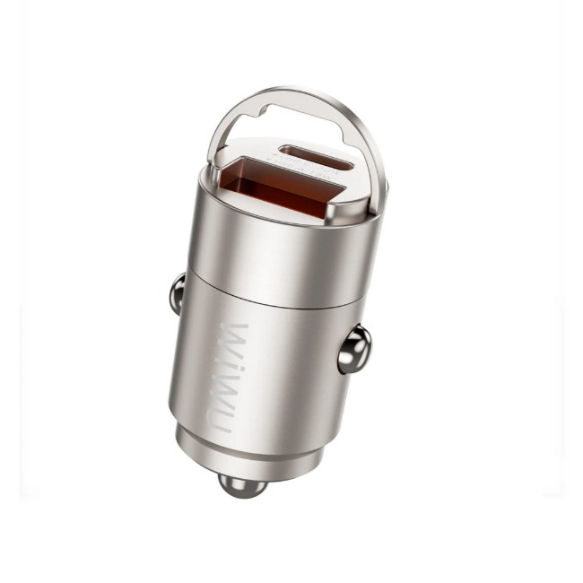 WiWU Nano Series 30W USB-A + USB-C Fast Car Charger