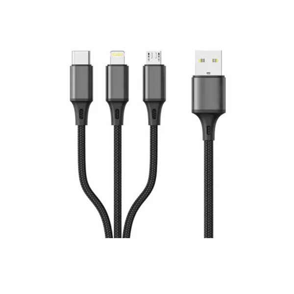 Aspor AC-23 Aluminum Alloy 3-in-1 Charging Cable