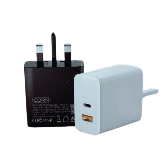 Corn SB200 25W USB-C and USB-A Power Adapter